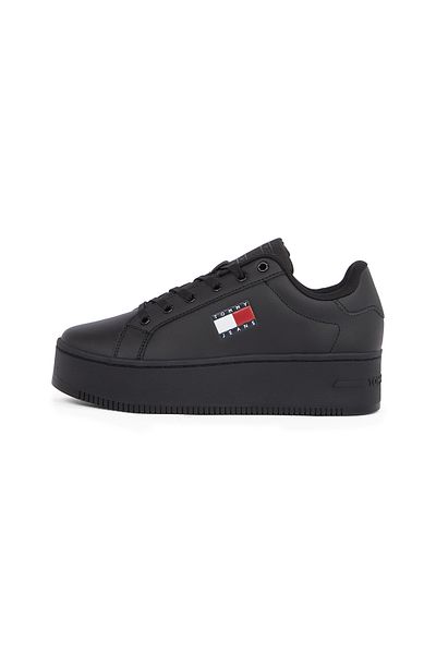 Tommy Hilfiger Tommy Hilfiger Women Black Leather Fine-Cleat Flatform Sneakers