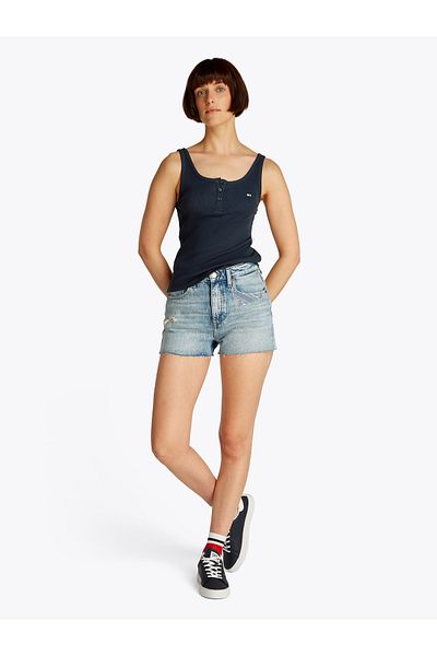 Tommy Hilfiger Tommy Hilfiger Women Dark Night Navy Slim Button Tank
