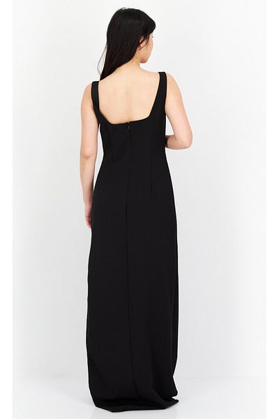 Aidan Mattox Womens Cut Out Maxi Evening Dress, Black