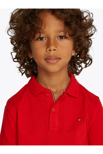 Tommy Hilfiger Tommy Hilfiger Boys Primary Red Flag Regular Polo T-Shirt
