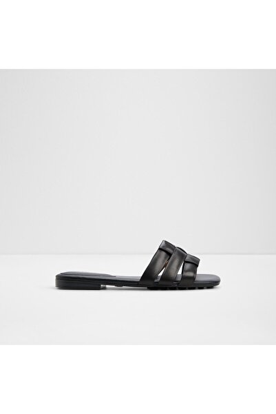 Aldo صندل مسطح أسود للنساء