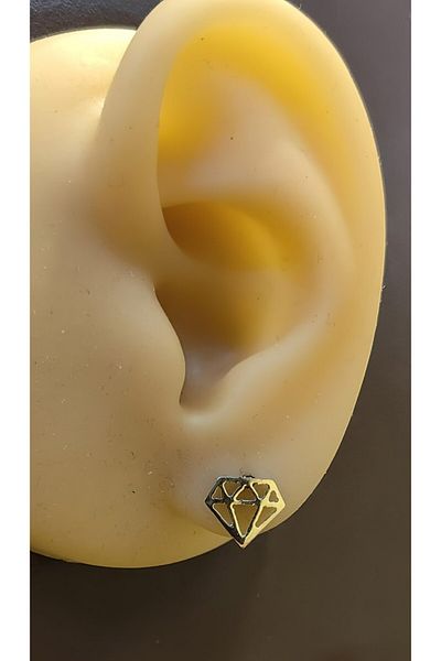 FG KONNİCHİWA 100% Steel Double Earrings Stainless Steel Blackened Patterned Icon Earrings (2 Pieces)