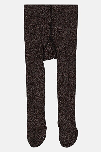 Cool Club Toddlers Girl Metallic Pull On Tights, Black/Gold