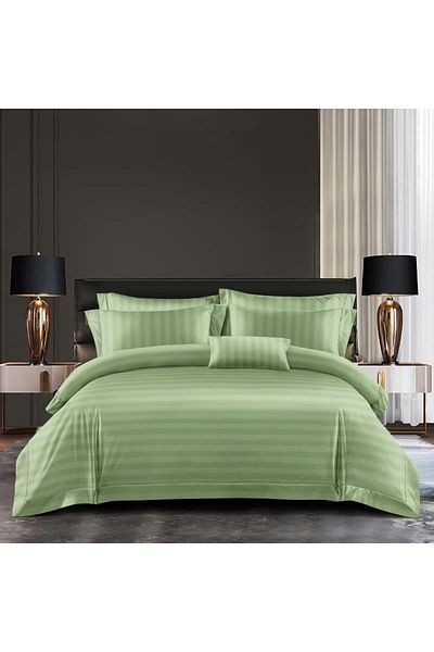 OEM Damask Bedding Set, Light Green, UNI, 6 Pieces, 230 x 250 cm, 4 Pillowcases