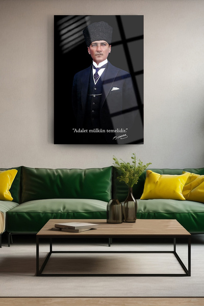 glassartdesign Atatürk Cam Tablo 133 Vatan Tablosu Bayrak Tablosu Hukuk Bürosu Tablosu