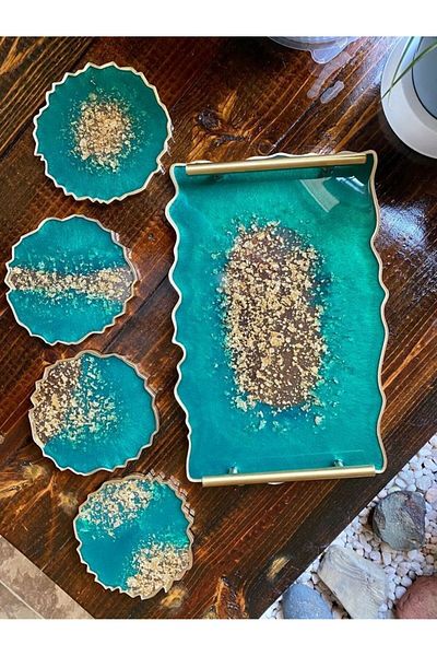 Home Epoxy Tray Handmade Epoxy Tray Resin Tray Decorative Tray Gift Epoxy Product