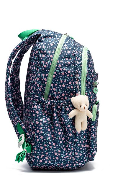 Go Veform Rucsac de zi cu zi și de școală din țesătură șifonată impermeabilă cu mai multe buzunare MYP8605 bleumarin/verde apă