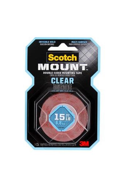 3M Scotch Permanent Heavy-Duty Mounting Tape (2.5 x 152.4 cm, Clear)