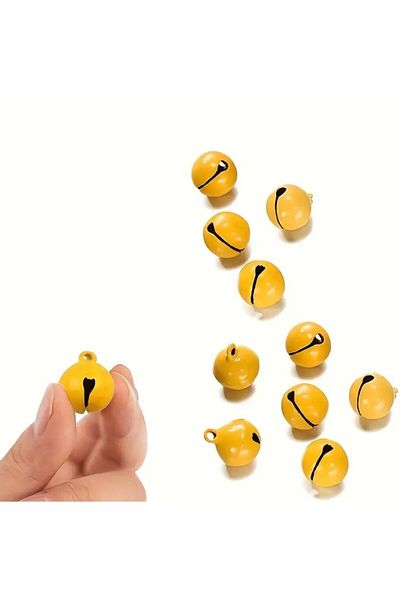 OZN AKSESUAR Yellow Handled Bell - 14 mm Bell - Leash Bell - Amigurumi Bell (20 Pieces)