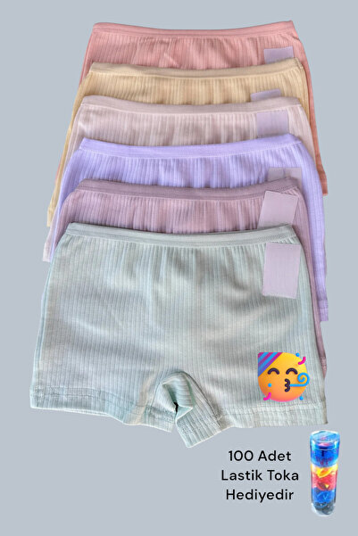 Kossiga 6 броя оребрени боксерки за момичета (100 броя гумени катарами са под...