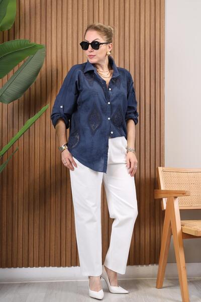 MİSLİNA BUTİK Ekru Koton Pantolon