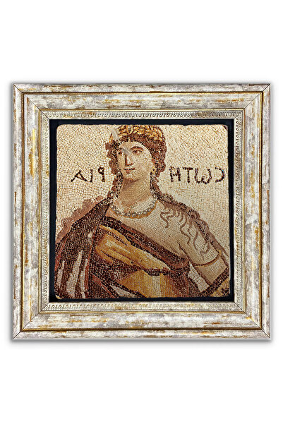 AND Taş Duvar Dekoru Mozaik Tasarımlı Taşa Baskı Çerçeveli Tablo (30x30 cm )