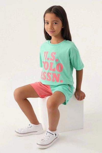U.S. Polo Assn. U.S. Polo Assn. Us1816 Girl's Licensed Shorts Set