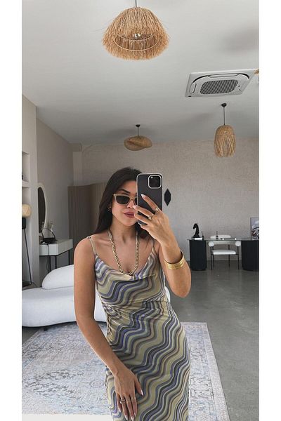 Buket Teke Rochie de degaje cu model verde apă