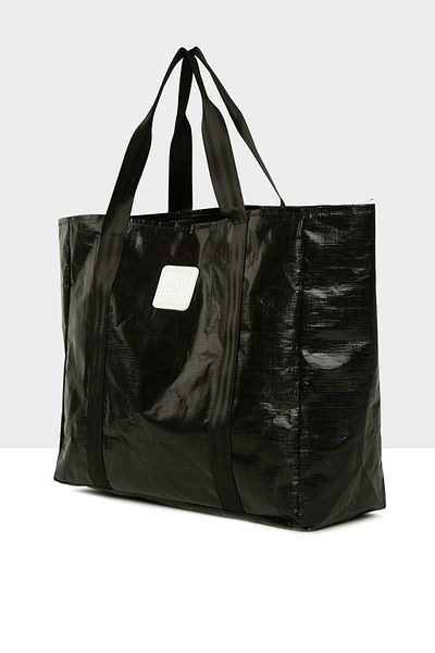 Bagmori Black Women's Double Stripe Maxi Size Beach Bag m 000008590
