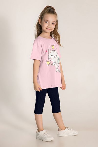 DMB KİDS Short Leggings Magic Cat Pattern Girl's Set