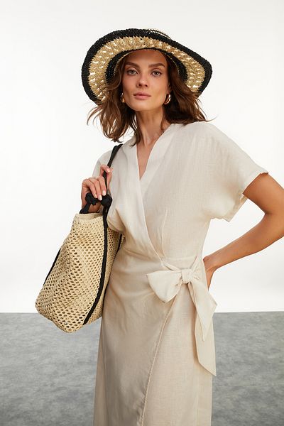 Mudo Midi Double Breasted Dress with Tieing Detail