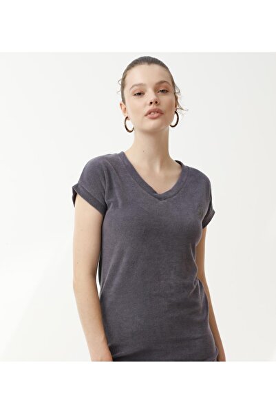 Nors Women's Towel Fabric V-Neck Dress