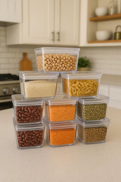 Phigo 6 Pieces 300 ml Vacuum Storage Container Airproof, Leakproof, Odor Proof, Food Storage Box