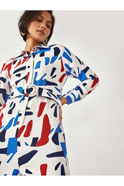 The Label Life Abstract Print Belted Jumpsuit