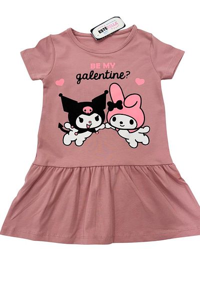 Esterella Girl's Character Printed Dress /Combed Cotton Girl's Dress/ Girl's Short Sleeve Summer Dress