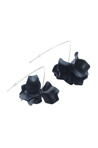 New Obsessions Black Nola Floral Acetate Earrings