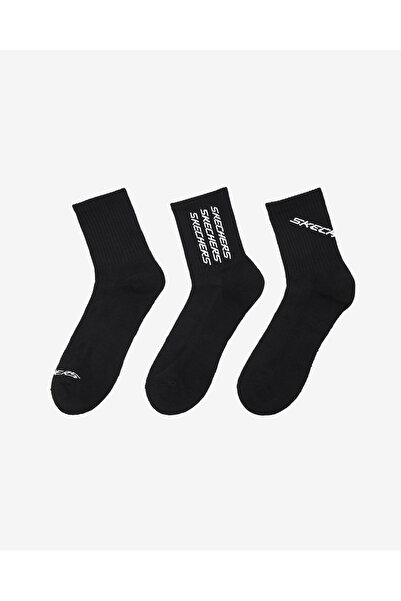 SKECHERS 1/2 TERRY LOW CREW - 3'LÜ PAKET ERKEK ÇORAP Erkek Siyah Çorap S600292-001