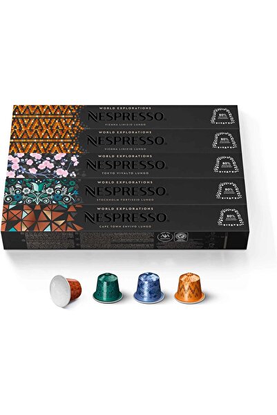 Nespresso كبسولات الخط الأصلي، عبوة متنوعة من مزيج مورنينج لونجو، تحميص خفيف ...