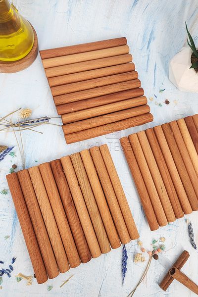 MONTESEV Elit Wooden Pot Pan Teapot Rack Trivet Set Colorful Set of 3