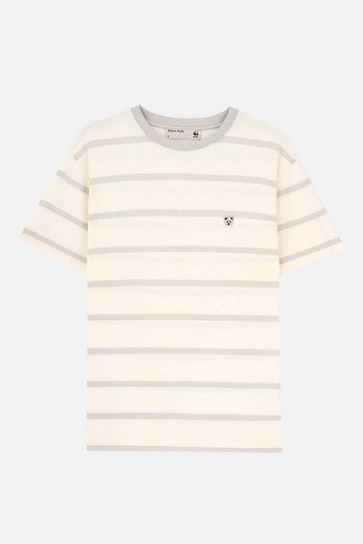 WWF Market Panda Striped T-Shirt - Gray/Beige