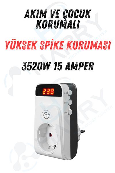 harry High Voltage Socket - with Digital Display, 3520W Overcurrent Protection