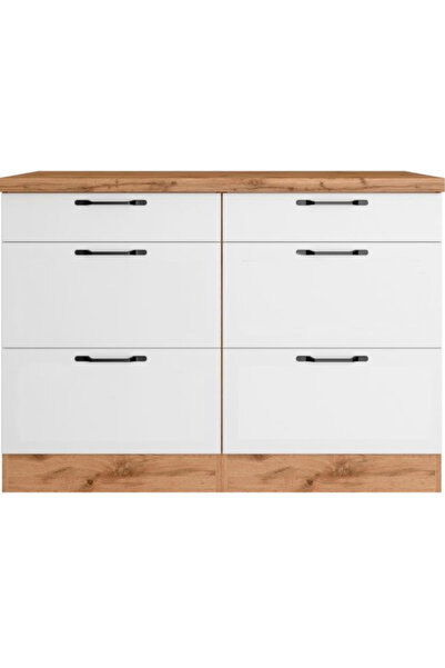 Tdesigno Pera 6 Çekmeceli -Mutfak Dolabı-Çok Amaçlı Dolap-Alt Modül-120cm