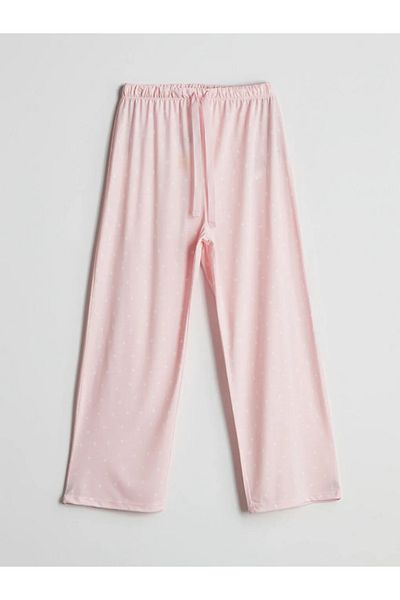 LC Waikiki Lcw Dream Pink Elastic Waist Polka Dot Women's Pajama Bottoms