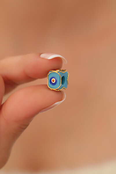 Bayar Gold 14 Ayar Altın Mavi Gözlü Küçük Boy Telkari Hülyam Boncuk