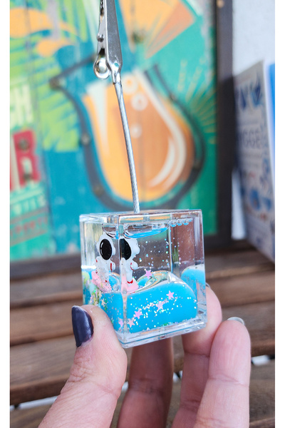 Rota Hediyelik Water Glitter Moving Astronaut Children's Note and Photo Holder Note Holder