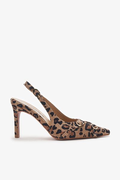 Louis Cardy Pantofi cu toc pentru femei din piele naturală cu model leopard Nivian