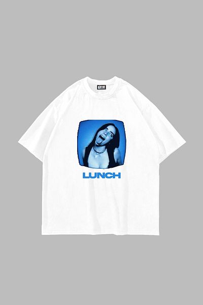 Bak Moda Μεσημεριανό εμπριμέ Oversize Unisex Λευκό Tshirt