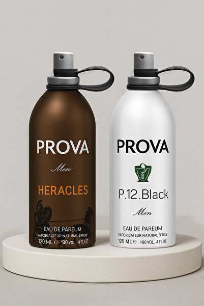 prova Heracles ve P.12 Black EDP Erkek Parfüm Seti x2 120 ml