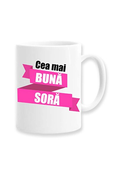 OEM Cană albă personalizată „cea mai bună soră”, Inovatix®. 330ml
