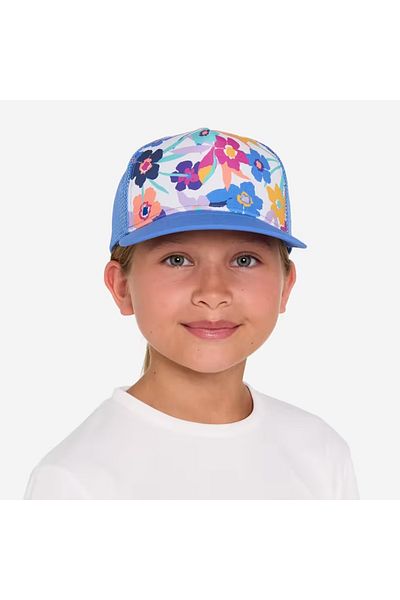 Decathlon Kids Trucker Surf Hat - Blue - Floral Pattern - Azalea