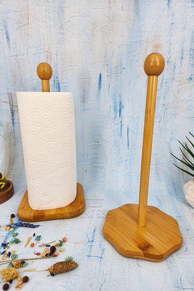 MONTESEV Wooden Bamboo Paper Towel Holder Wooden Napkin Holder Kitchen Organizer