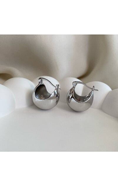 gaila design Küçük Boy Gümüş Rengi Top Küpe