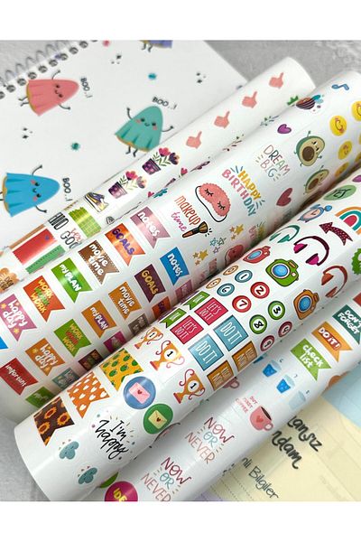 ZeCo Collection Timeless Weekly Planner Stickered Spiral Bound Hard Cover Boo! Patterned
