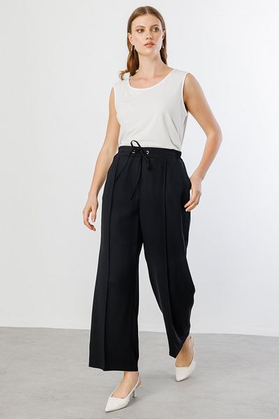 Mi Pret a Porter Mi Waist Lace-Up Wide Leg Pants