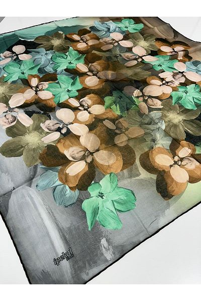 İpekal Φουλάρι Fresh Soft Cotton - 05083 90 x 90 23 Γκρι - Καφέ