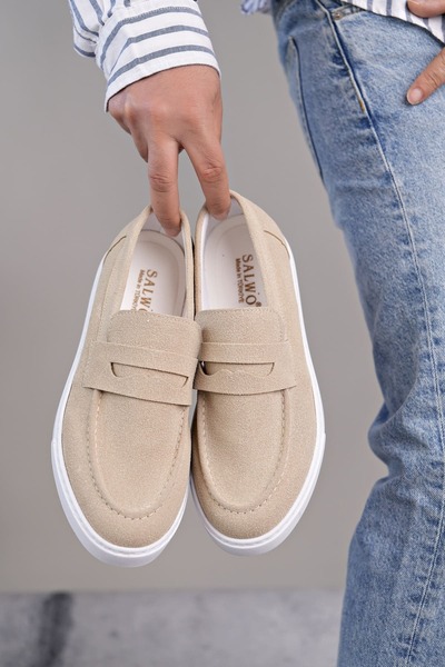 Zerenyus SLW180 Estilo X Laceless Suede Ανδρικά καθημερινά αθλητικά κλασικά παπούτσια - κρέμα