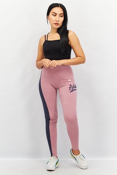 adidas Women Sportswear Fit Brand Logo Pull-On Training Tight, Mauve/Navy
