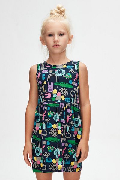 LOVETTI Girl's Patterned Sleeveless Dress - Cutouts Animal