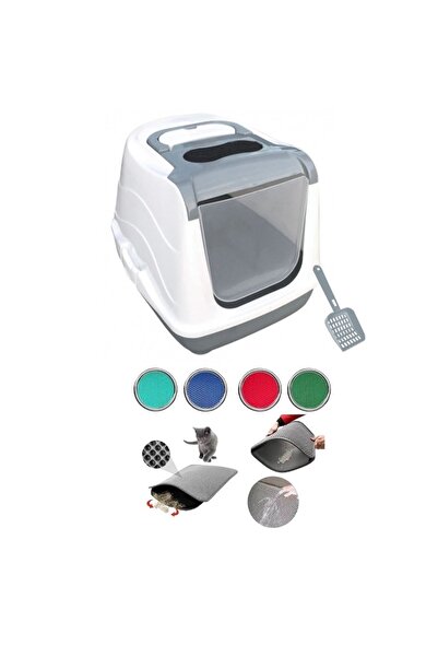 MİO Filtreli Kapalı Kedi Tavşan Köpek Tuvaleti / Elekli Paspas