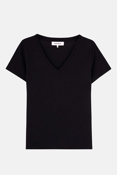 Reflect Studio Basic Lightweight V-Neck Women's T-Shirt - Black